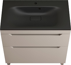 Style Line Тумба с кварцевой раковиной антрацит Остин 80 крем – фотография-1